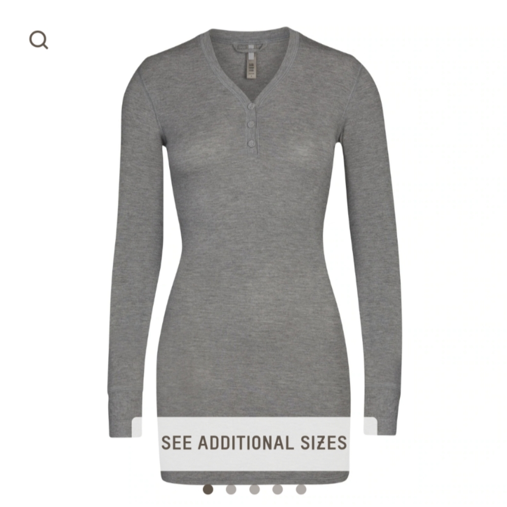 SKIMS Sleep Henley Dress XXS